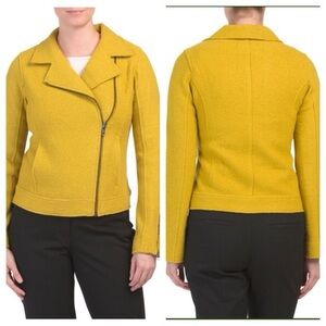 Tahari yellow motorcycle jacket